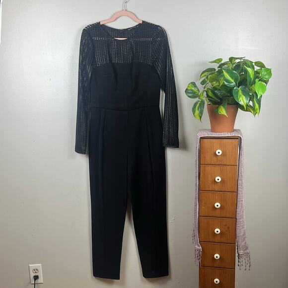 Black Halo Pants - Black Halo Black Long Sleeve Jumpsuit Size 6